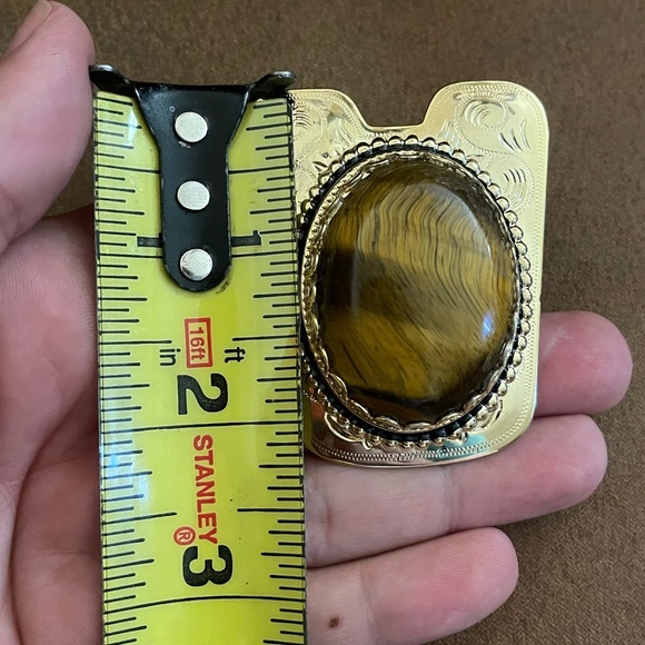 Tiger Eye Western Scarf Slide - Picture 6 of 7